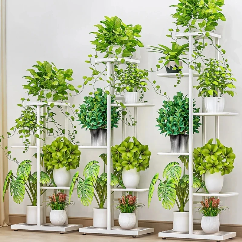 5/6/7 Layers Plant Shelves Iron Flower Stand Pots Display Tray Stand for Flowers Plant Pot Holder Home Balcony Garden Decoration