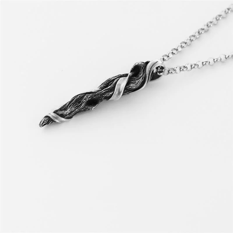 Top Quality Sterling 925 Silver Necklace Men Jewelry Personality Driftwood Pendant Male Party Accessories Retro Necklace Boys