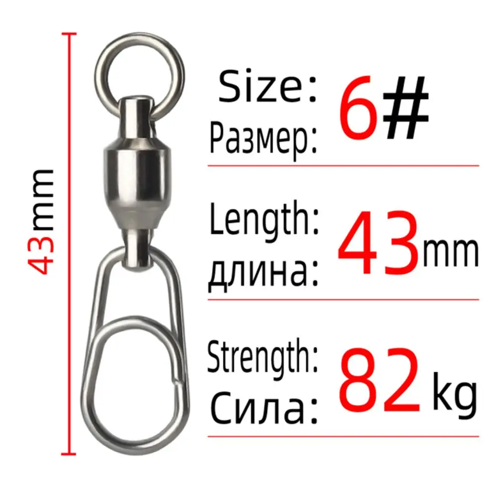 5Pcs/Pack Strengthen Fishing Accessories Lure Connecting Ring Oval Split Rings Bearing Swivel Jig Connector Snap Rolling