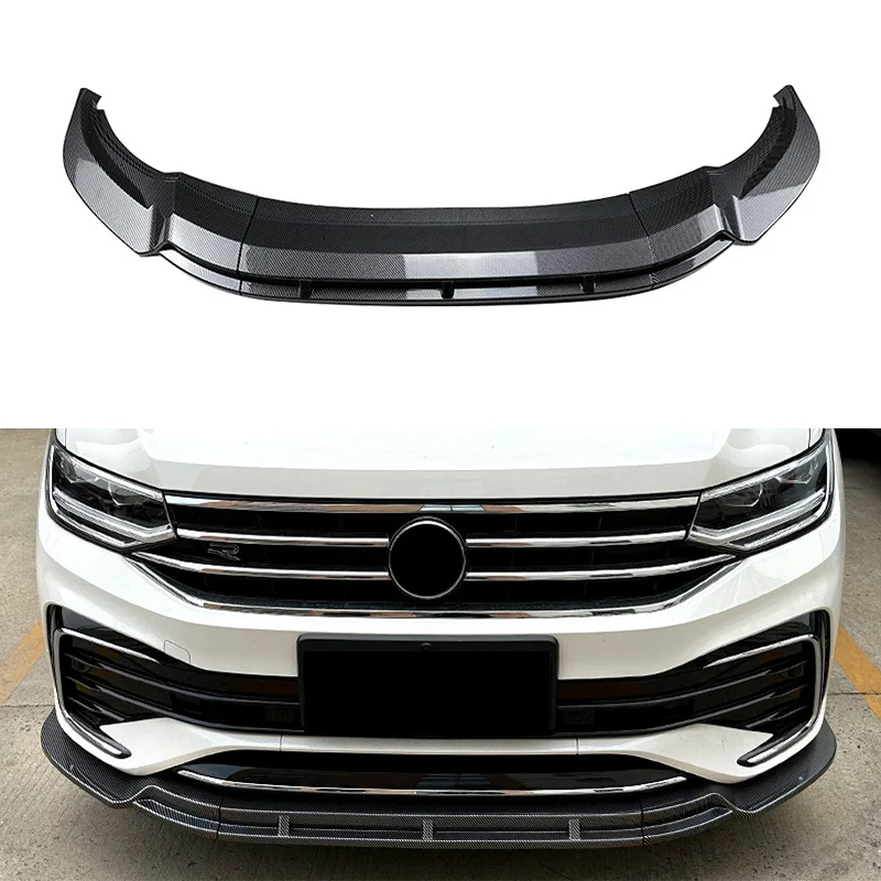 Front Bumper Lip Spoiler Diffuser Splitters Body Kit Aprons Cover Guard Trim For Volkswagen Tiguan Rline 2021 2022 2023