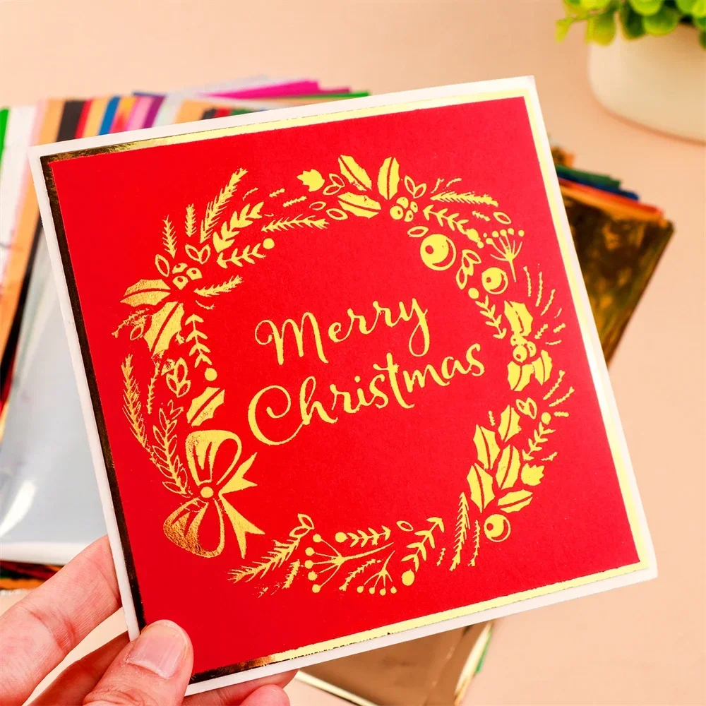 100pcs/pack Toner Reactive Foil 25 Mixed Color A4 Foil Paper for Toner foiling Foil by Laser Printer and Laminator Crafts Paper view 6