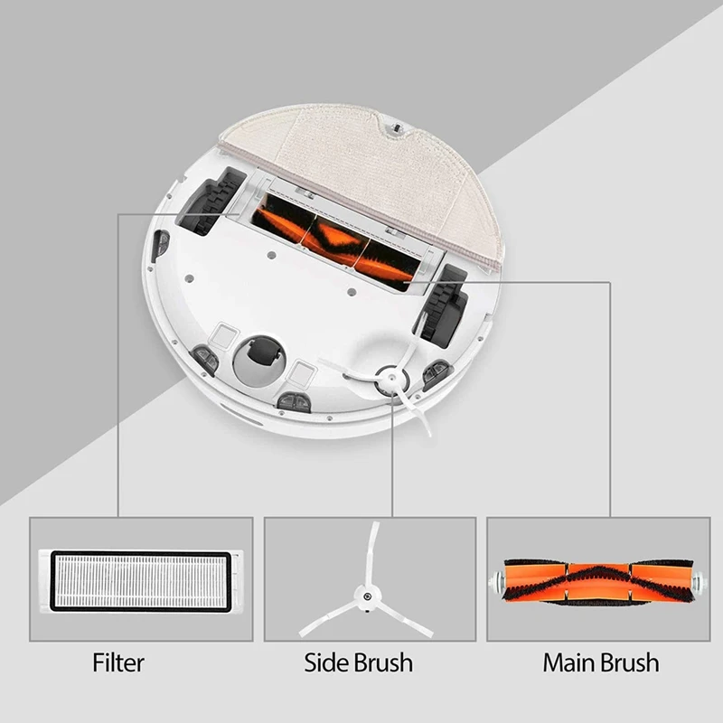 Peças Acessórios de Aspiradores, Rolo Escova Lateral, Mop Colth, Filtro HEPA para Xiaomi Robot, S50, S51, S55, S5, S6