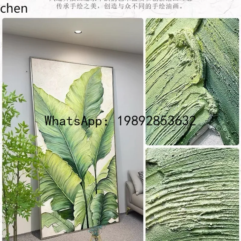 minimalist entryway decorative painting - oil painting with thick oil texture