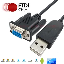 FTDI USB to RS232 9 pin Female for PLC MCU SBC Controller TV STB DVB DVBS Upgrade Config Router Console Null Modem Cable