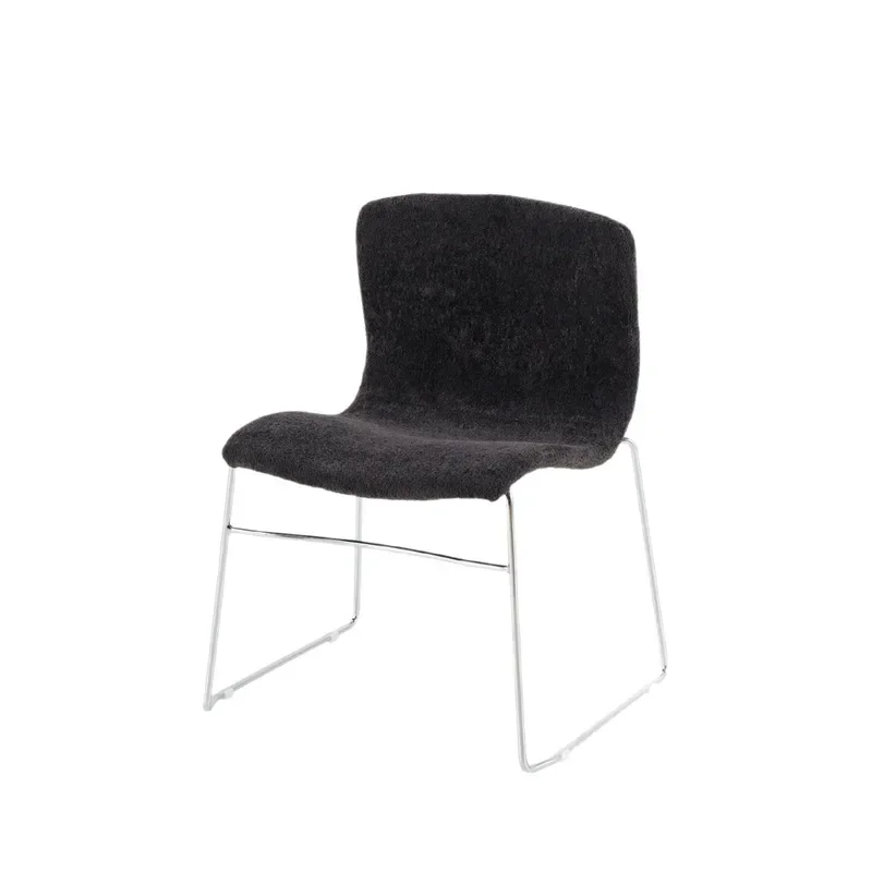Bauhaus Stackable Dining Chair with Padded Backrest Space Saving Thickened Durable Seat for Small Apartment