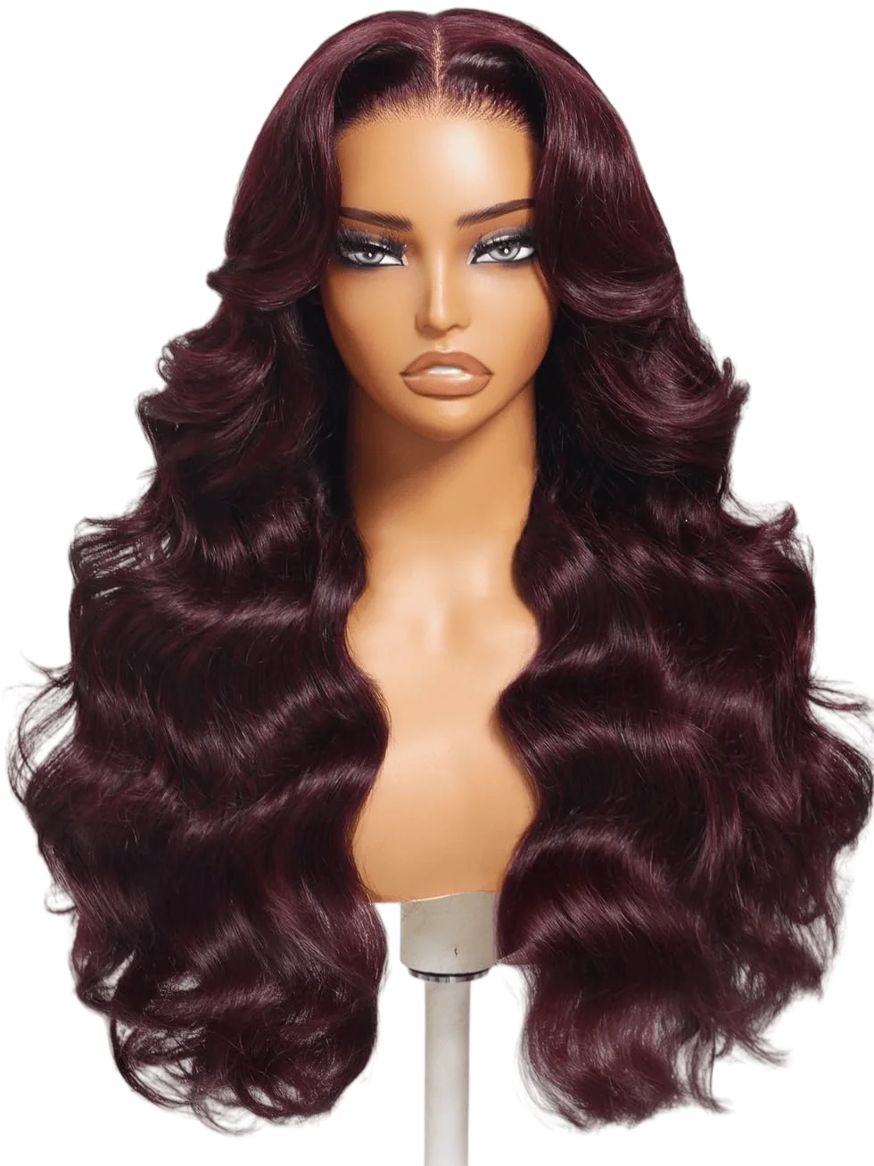 99J Burgundy Body Wave 13x6 Lace Front Wig Human Hair Pre Plucked Dark Purple 250% 13x4 Transparent Lace Frontal Wig For Women