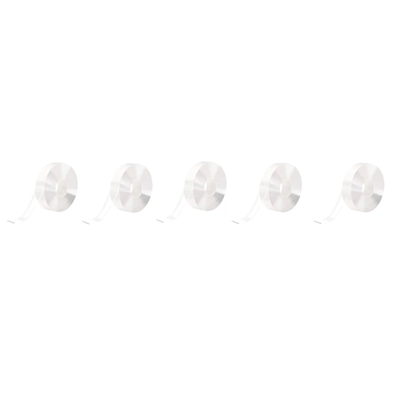 

AA21-5PCS 5M Nano Tape Super Strong Double-Sided Adhesive Tape Transparent Reusable Waterproof Tapes Heat Resistance