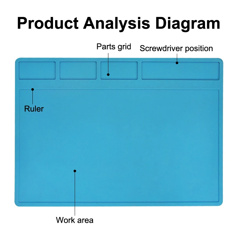 ESD alas penyolderan insulasi panas, alas penyolderan silikon kerja, tahan temperatur tinggi, bantalan perbaikan ponsel dan komputer isi 1 buah
