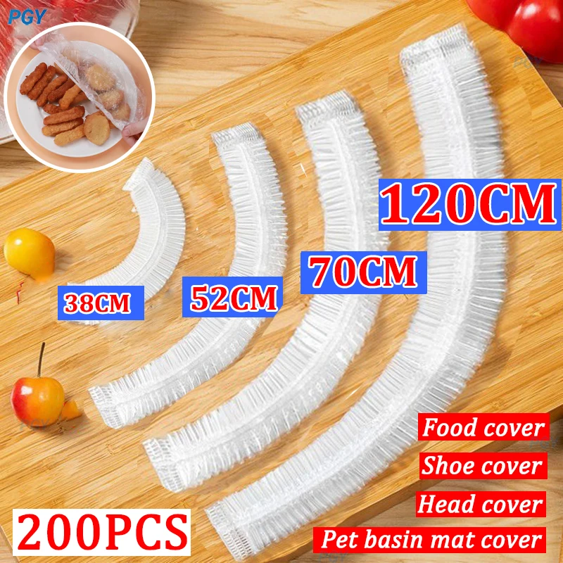 120/70/52/38cm Disposable Food Cover Wrap Food Grade Fruit Vegetable Storage Bag Elastic Plastic Bag Kitchen Fresh Keeping Bag