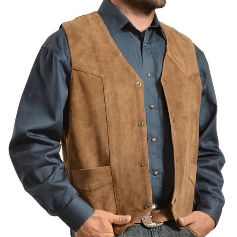 

Retro Mens Waistcoat Spring Summer Casual Solid Color Single Breasted Vest Jacket For Men Vintage Slim V Neck Vest Cardigan Male