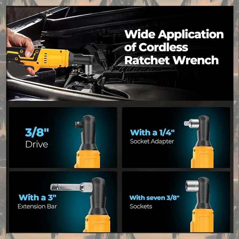 A70U Neuer Akku-Ratschenschlüssel, 74 Fuß, kompatibel mit 20 V Max. Batterie, 3/8 Zoll bürstenlose Leistung mit variabler Geschwindigkeit