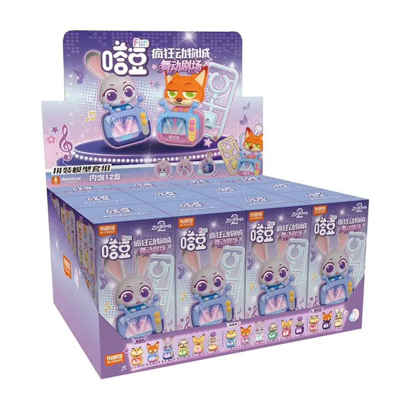Genuine Blokees Zootopia Doodoos Fun01 Dance Theater 6cm Poseable Figure Blind Box Collectible Display Gift