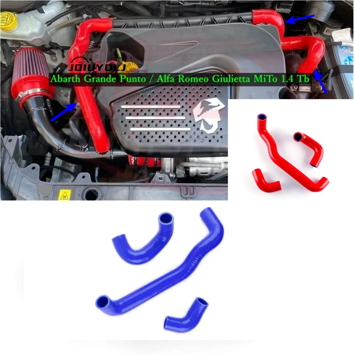 

For Abarth Grande Punto / Alfa Romeo Giulietta MiTo 1.4 Tb Pop Off Circuit Silicone Hoses Tubes Pipes