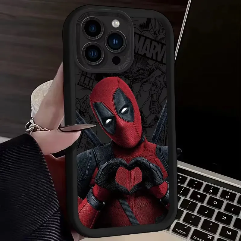 Marvel Deadpool Love Soft Silicone Case For iPhone 16 15 14 13 12 11 Pro Max X XS X S Max XR SE 2020 7 8 Plus iphone16 Cover