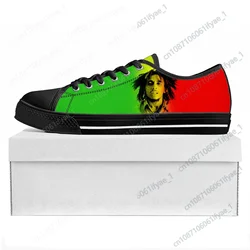 Reggae Rock Music Star Bob Marley Low Top High Quality Sneakers Mens Womens Teenager Canvas Sneaker Couple Shoes Custom Shoe