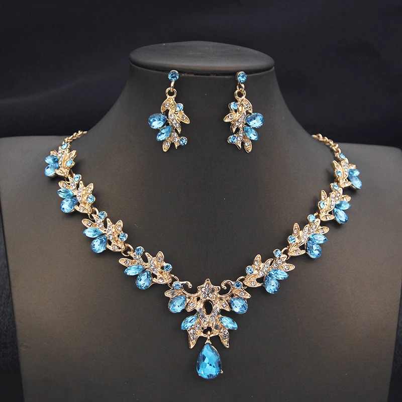 Elegant Butterfly Opal Green Bridal Jewelry Sets for Women Earring Necklace Set Wedding Dress Jewelry Sets 3 Pcs Gifts
