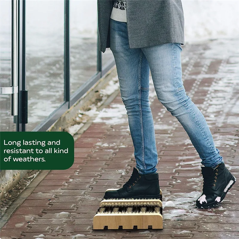 

B17B Скребок для ботинок Щетка для чистки уличных напольных ботинок Скребок для дверных ковриков Щетка для уличных ботинок для домашних прихожей, грязевой комнаты и гаражей