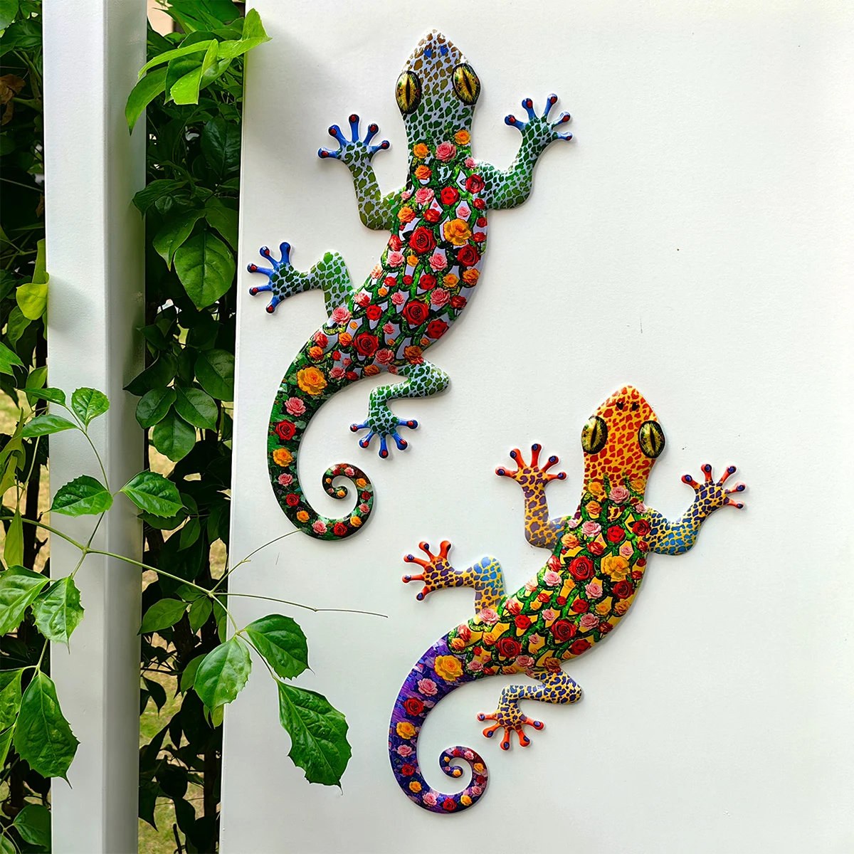 

Metal Gecko Wall Art Decor, 3D Iron Lizard Sculpture for Indoor & Outdoor, Garden, Patio, Home, Office, Durable & Rust-Resistant