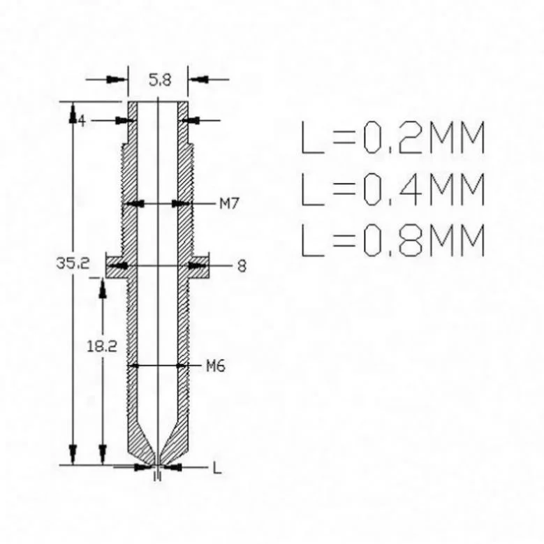 3D printer accessories multi-nozzle integrated nozzle throat pipe connected copper nozzle lower thread 0.4MM