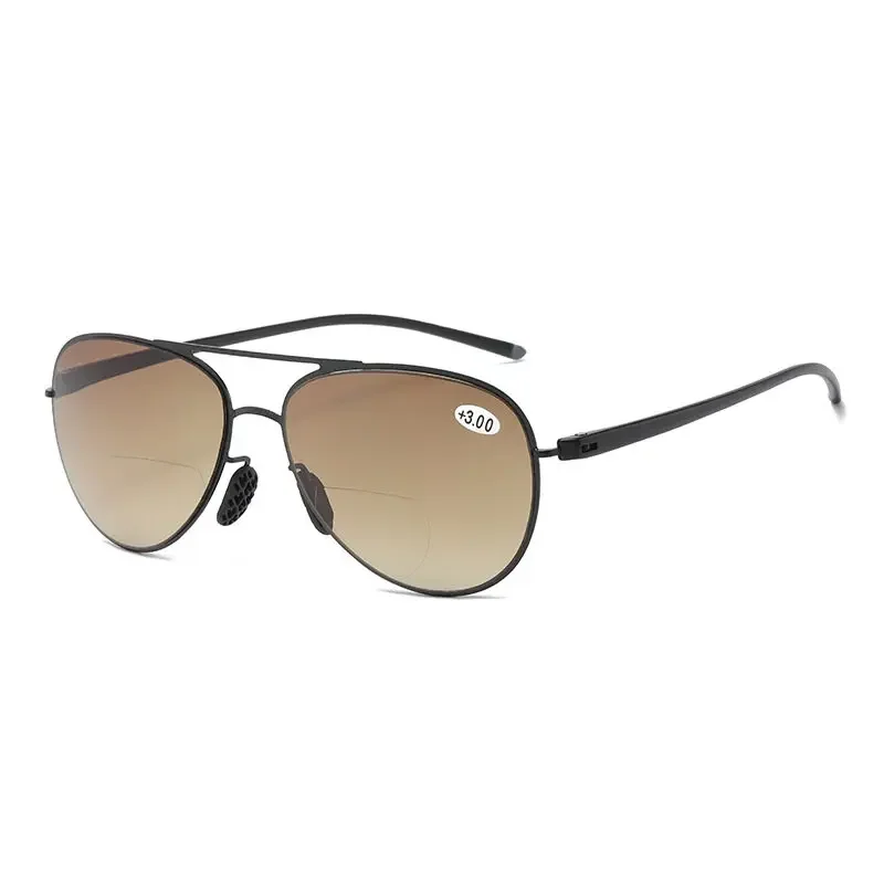 Bifokale Lesebrille Männer Mode Doppel Brücke Sonnenbrille Männlich Aussehen Weit und Nah Anti Glare Hyperopie Brillen +1,0 Bis +4,0 – Detail 12