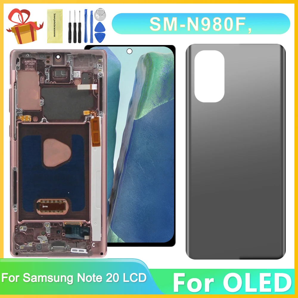 OLED Screen for Samsung Note 20 Display Assembly, for Samsung Note20 N980F N981B Lcd Display with Frame Touch Screen Digitizer