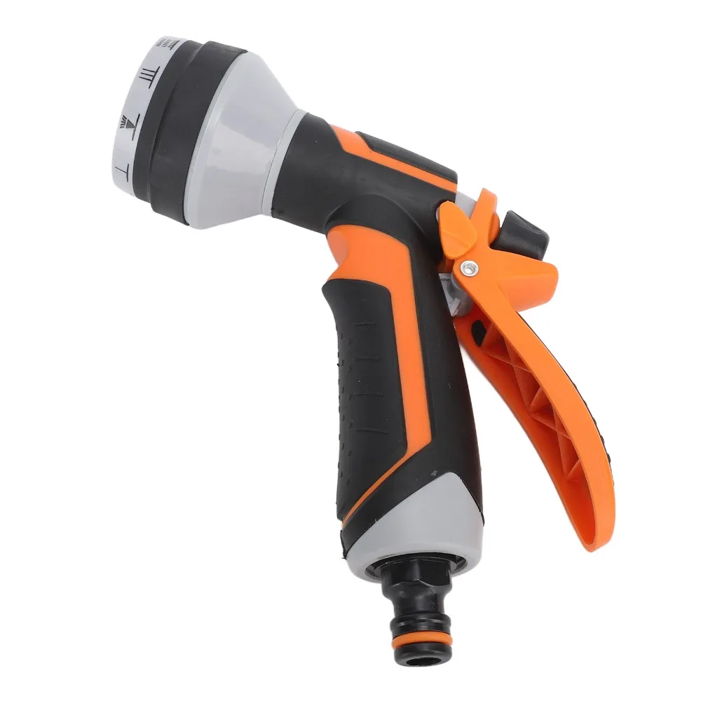 ABS,Rubber Garden Hose Nozzle Black and Orange Adjustable Water Spray Nozzle 10 Modes Comfortable Handle Garden Sprayer