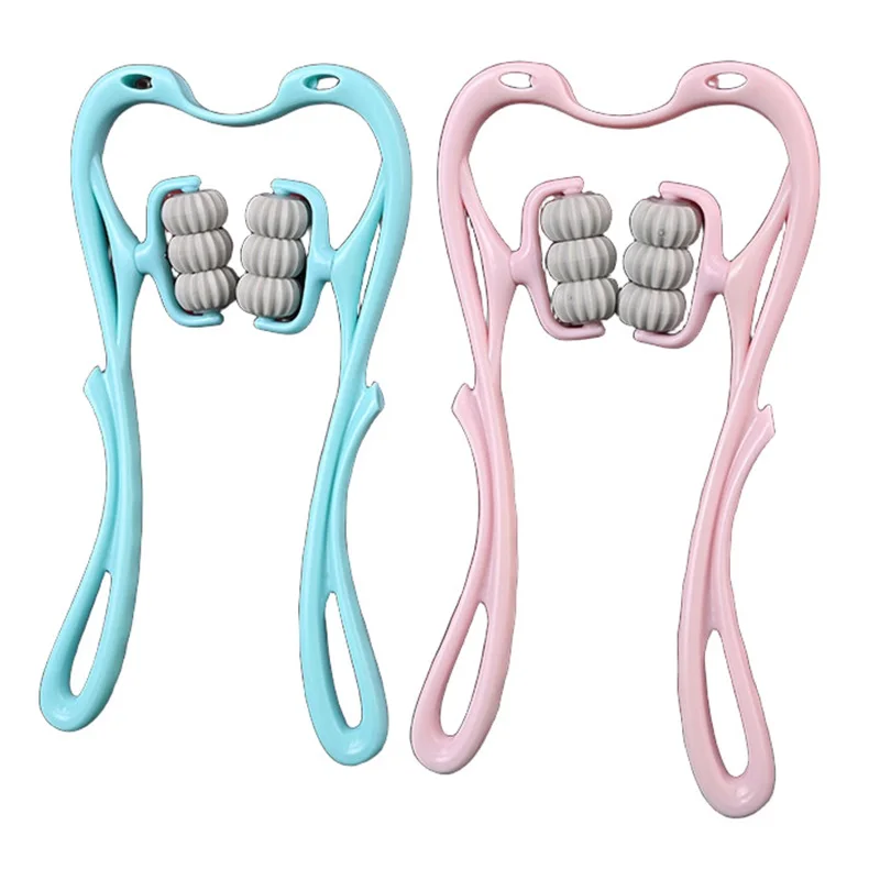 1 قطعة مدلك عنق الرحم ، مشبك رقبة يدوي متعدد الوظائف أسطوانة العجن 6 كرات مدلك استرخاء الكتف والرقبة