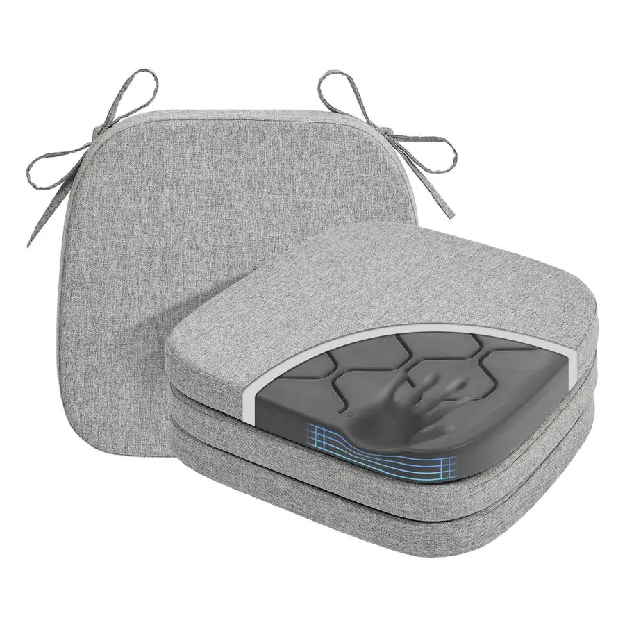 

Подушки для обеденных стульев, подушки для кухонных стульев из пены с эффектом памяти с завязками и съемным чехлом, подушки для сидений для столовой, 16,5 дюймов