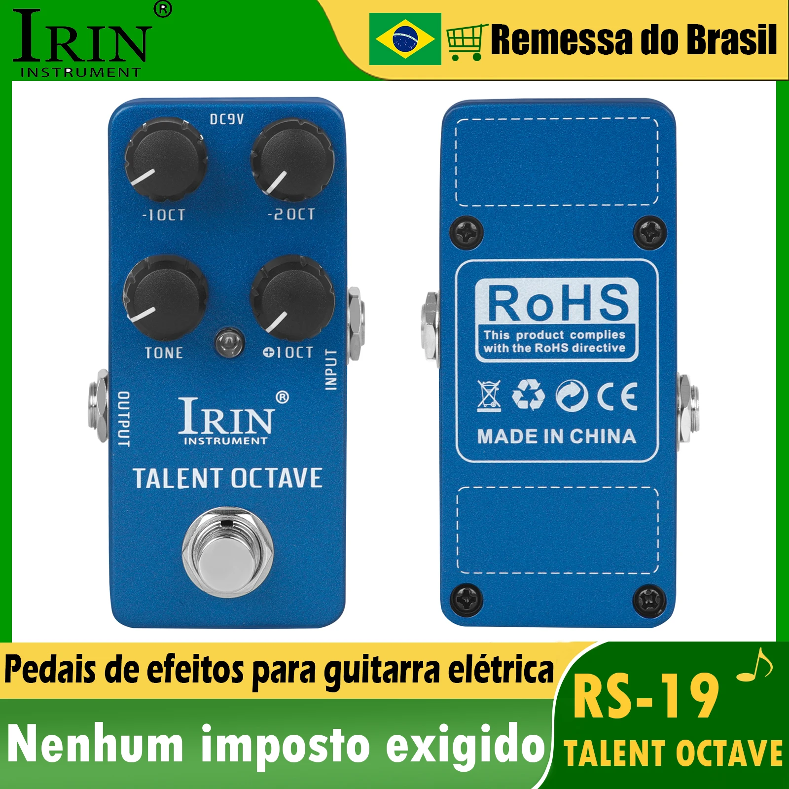 

IRIN Talent Octave Guitar Effect Pedal RS-19 3 Octave Separate Sounds Effects True Bypass Pedals Electric Guitar Accessories