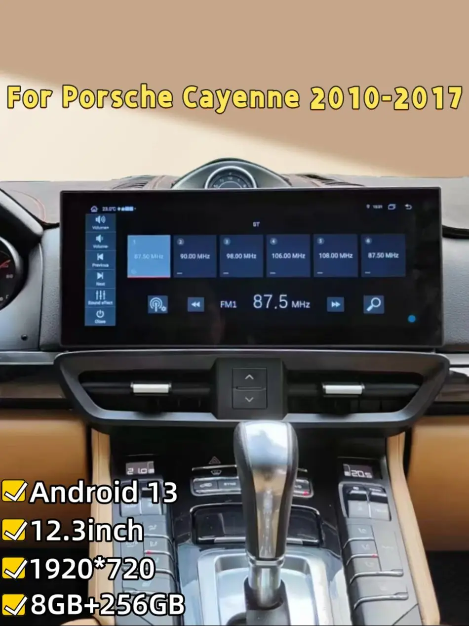 

12.3Inch Android14 Car Radio Navigation GPS 8+256GB Bluetooth 4GWifi Carplay Car Multimedia Player For Porsche Cayenne 2010-2017