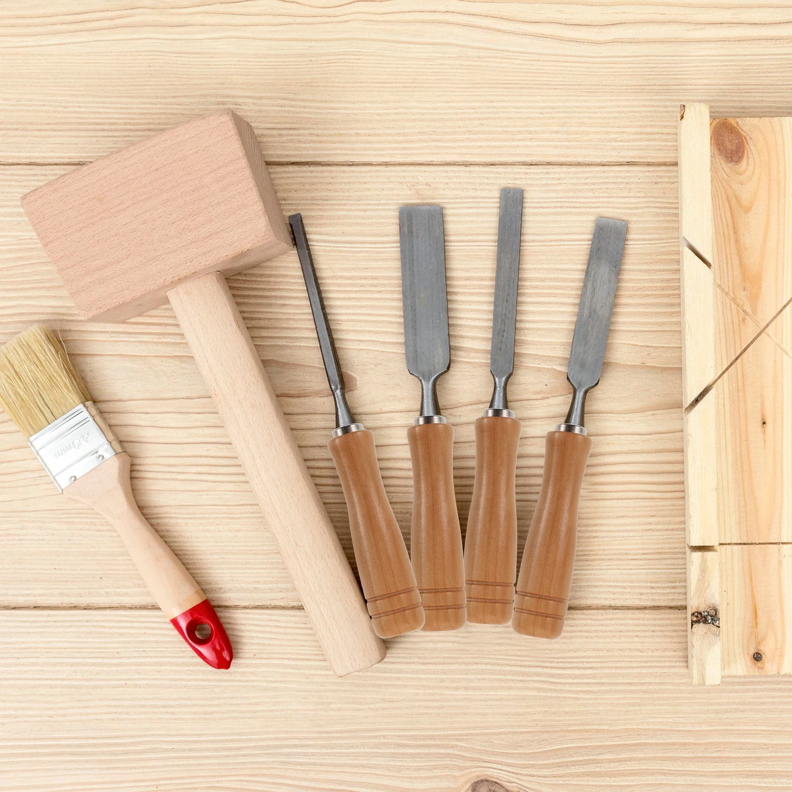 

4pcs Wooden File Handle Rasp Ergonomic Grip for Metal Craft Making Portable Tool Replacement Sturdy Multipurpose