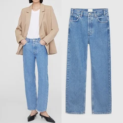 2023 new Women casual straight jeans simple fashion denim pants