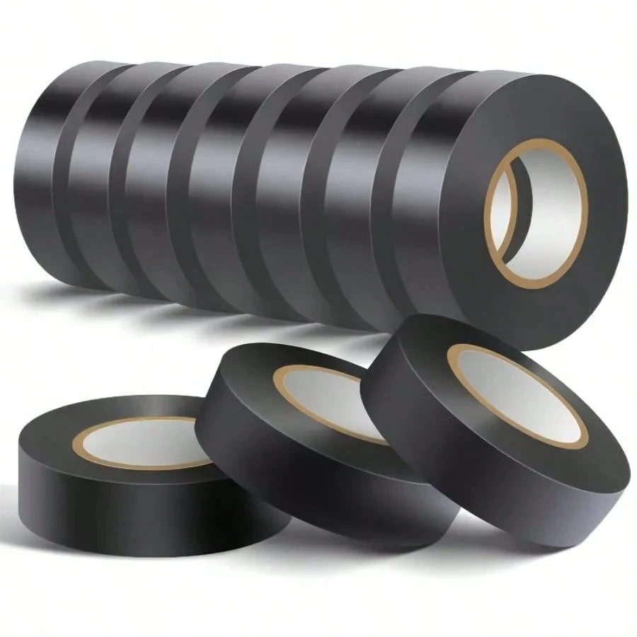 5/10/20/ Pcs 5 Meters 18mm Diameter Black Electrical Tape High-temperature Resistant Plastic Insulating Tape Electrical Tape