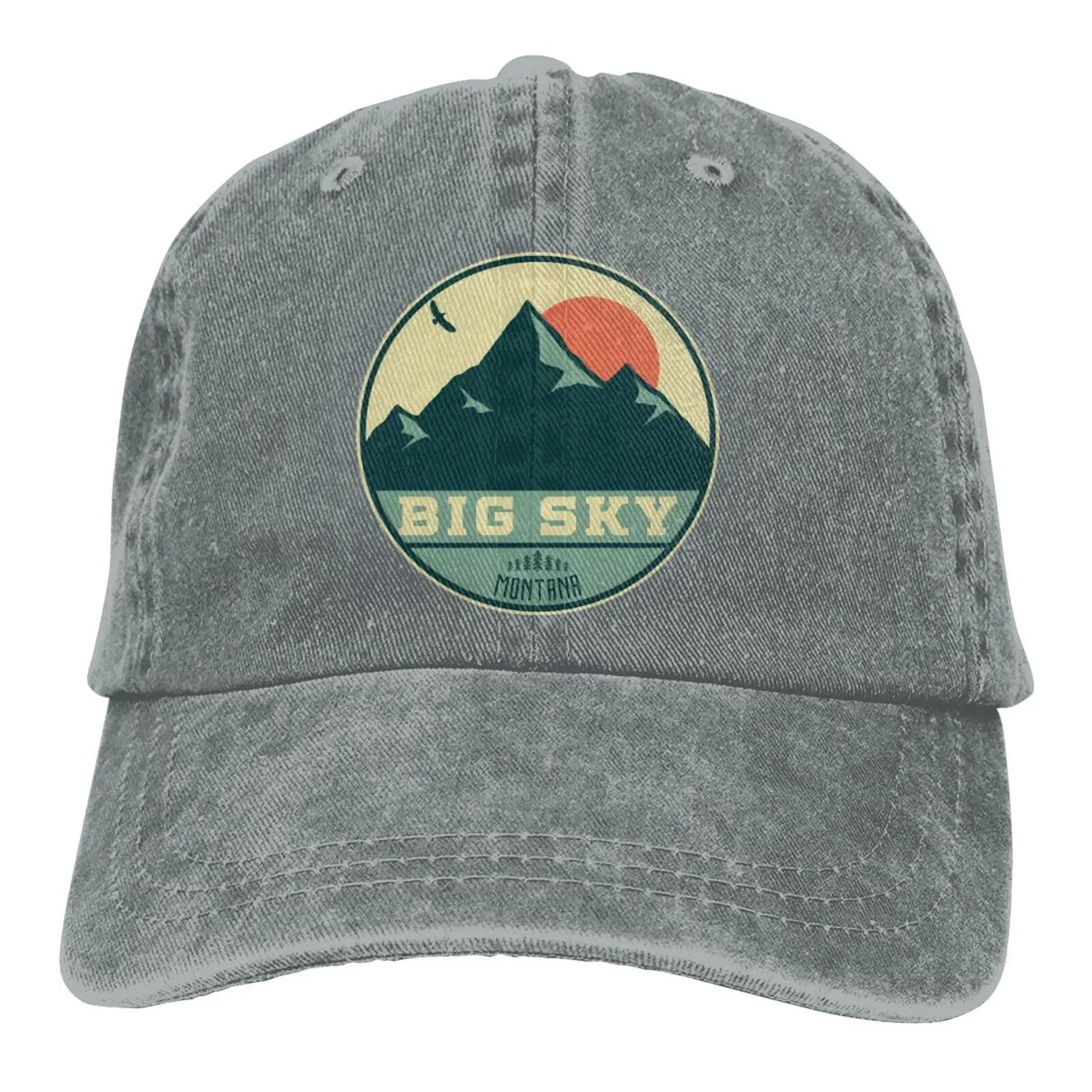 Baseball Cap Big Sky Montana Retro Mountain Denim Hats Trucker Hats Dad Cap