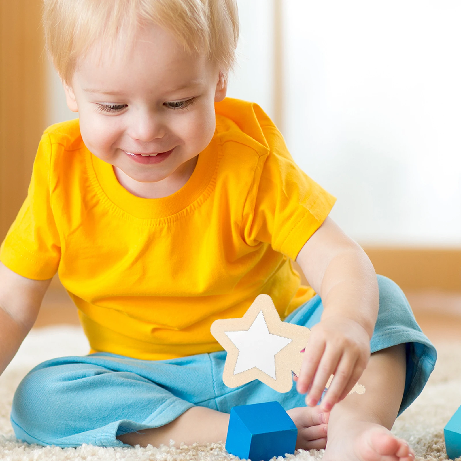 

JOINPAYA 10pcs Star Shaped Wooden Handheld Mirrors Unpainted Kids Painting Mirror Set