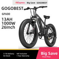 Electric Bicycle Gogobest GF600 48V13AH 1000W 26 inch Adult City Electric Mountain Bike Battery 48V20Ah Hydraulic Brake E-Bike