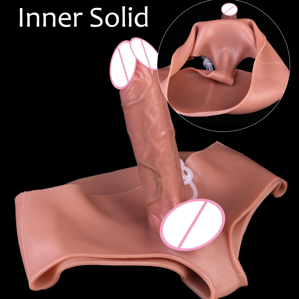 SXXY Soft Strap-On Squirting Dildo Silicone Ejaculating Solid Dildo Anal Plug Panties Adult Sex Toys For Woemn Lesbian Sex view 4