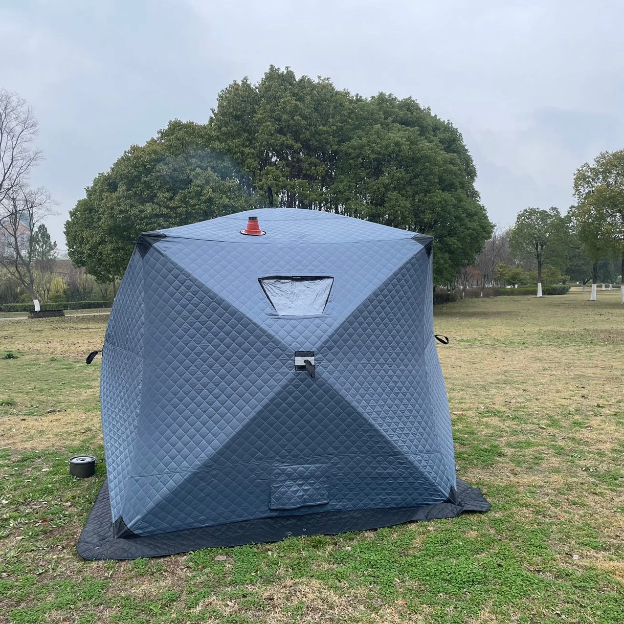 Pop Up Custom Outdoor Sauna Tent Room Portable Square Hiking Insulated Camping Snow Ice Cube Winter Fishing Tent House