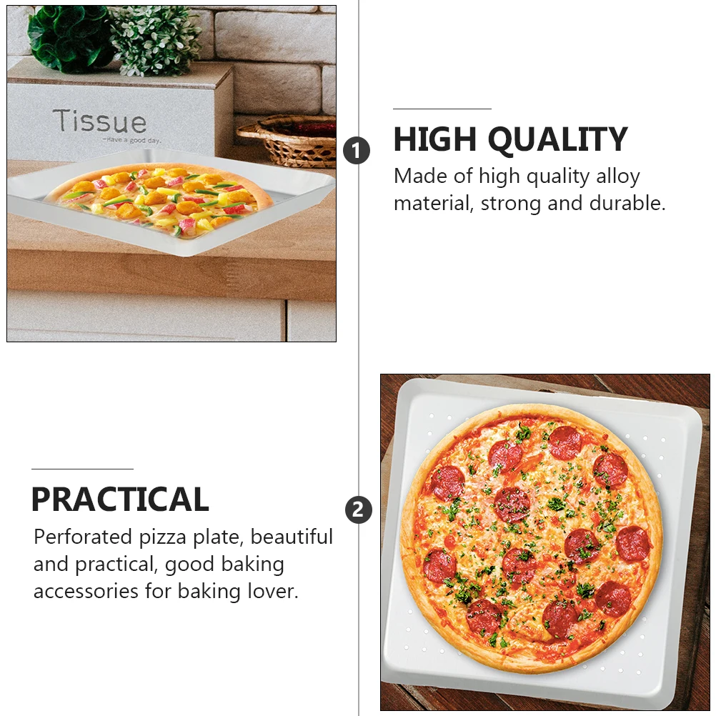 

Aluminum Alloy Perforated Pizza Pan Baking Tray For Oven Non-Stick Easy Cleaning Kitchen Gadgets Home Baking Tool With