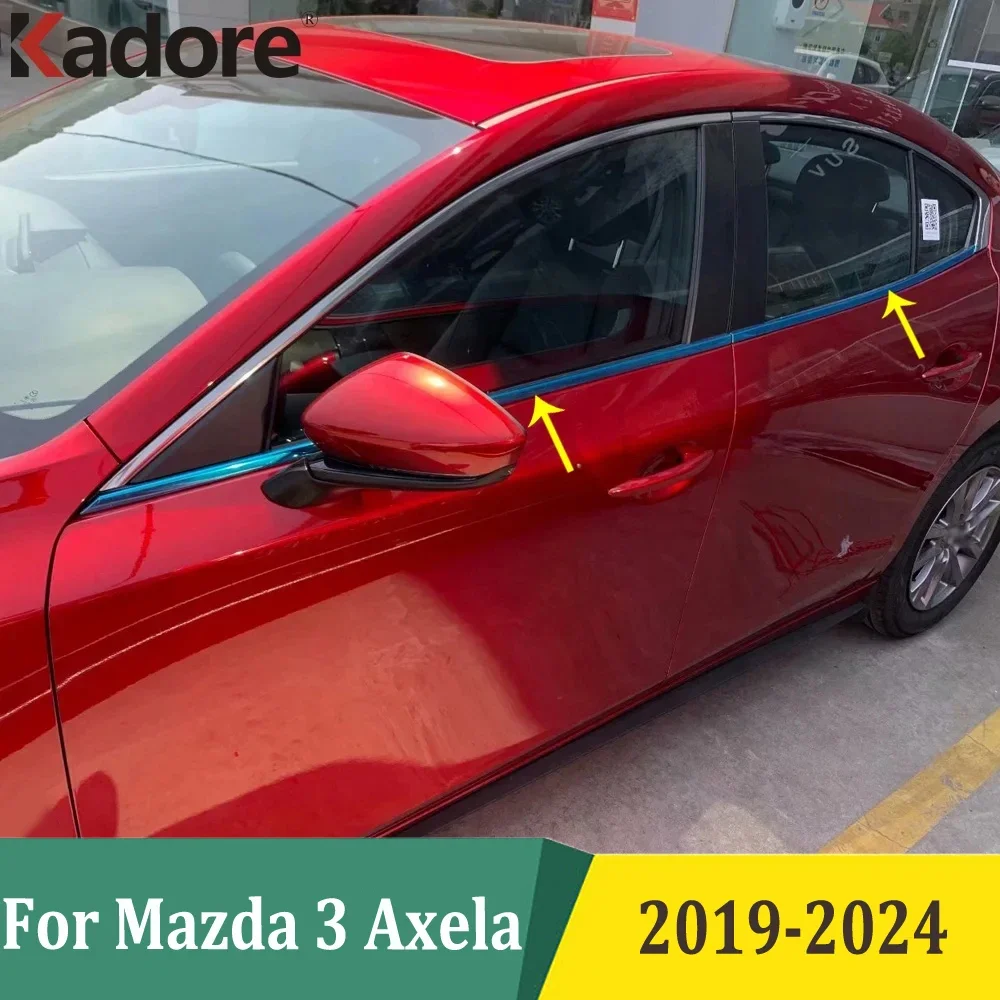 

Для Mazda 3 M3 Axela 2019-2021 2022 2023 2024 седан, окно автомобиля, молдинг кузова, декоративная накладка, Стайлинг, внешние аксессуары