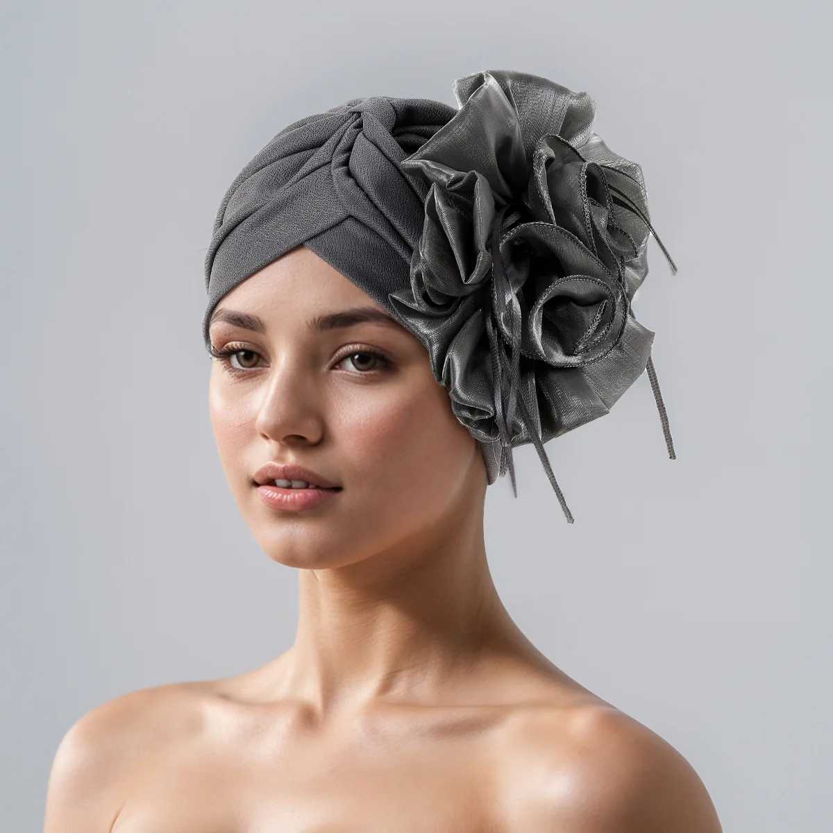 

New Indian Hat Flower Turban Women Muslim Hijab African Auto Gele Wedding Party Headscarf Bonnet Beanies Chemo Cap Hair Loss Hat