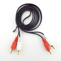 1szt Kabel RCA 2 męskie do 2 męskich złączy RCA Podwójny przedłużacz kabla audio stereo AV do DVD TV CD Wzmacniacz dźwięku D5