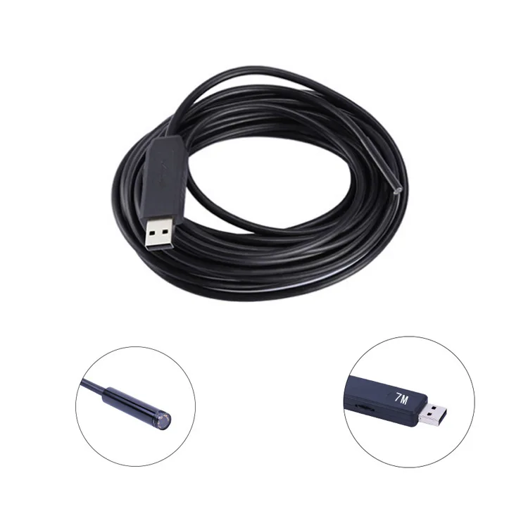 5,5 mm computer USB-endoscoop, 7 m elektronische detectie, high-definition video, waterdichte endoscoop