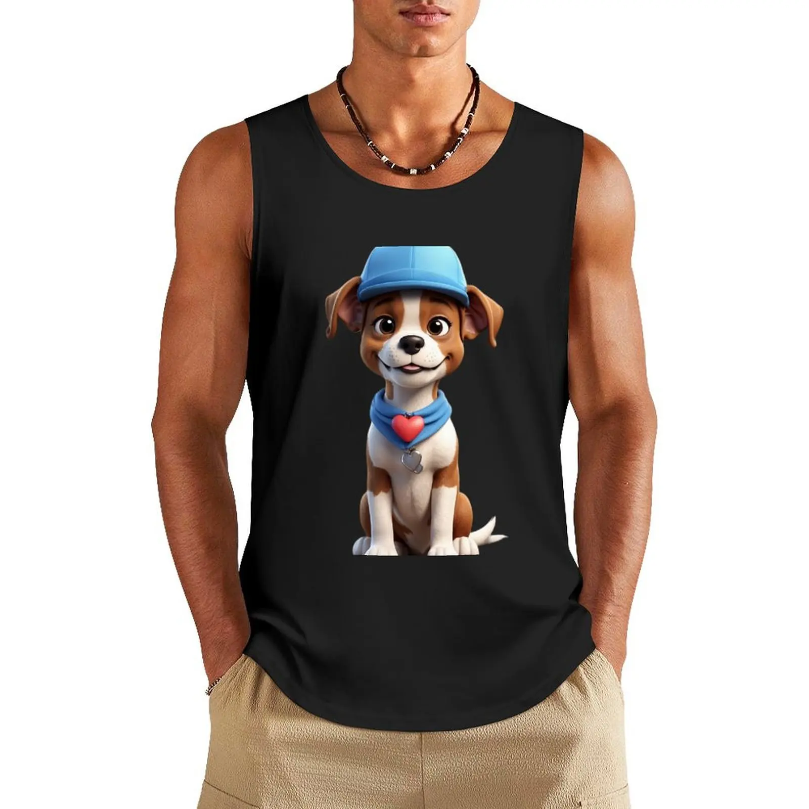 Cute dog Boxer in cinematic render Tank Top Men's gym mens designer clothes gym t-shirts man