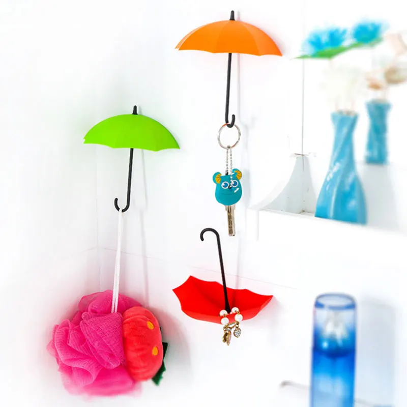 50 bags Umbrella Hooks Self Adhesive Hook Wall Door Hanger Keys Sundry Hanging Hooks Bathroom Kitchen Sticky Holder Wholesale