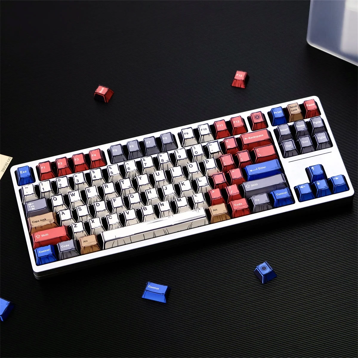 151 Keys Hundred Lamp Theme Keycap Set PBT Custom Manga Style Keyboard Cap Cherry Profile Gaming KeyCap for Mechanical Keyboard