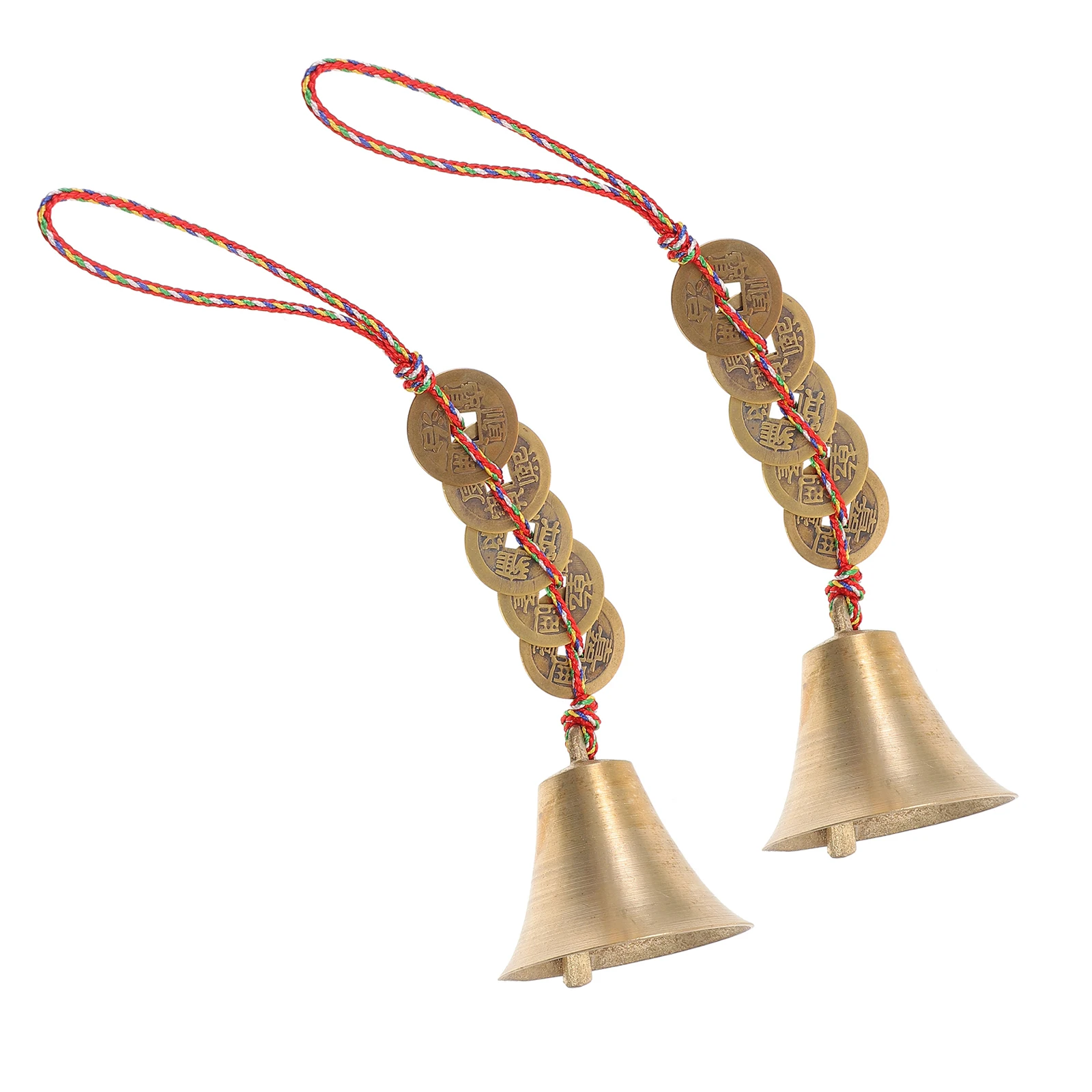

2pcs Chinese Wind Chimes Brass Bell Pendant Feng Shui Decorations Vintage Small Bell Pendants Retro Hanging Ornaments Home Decor