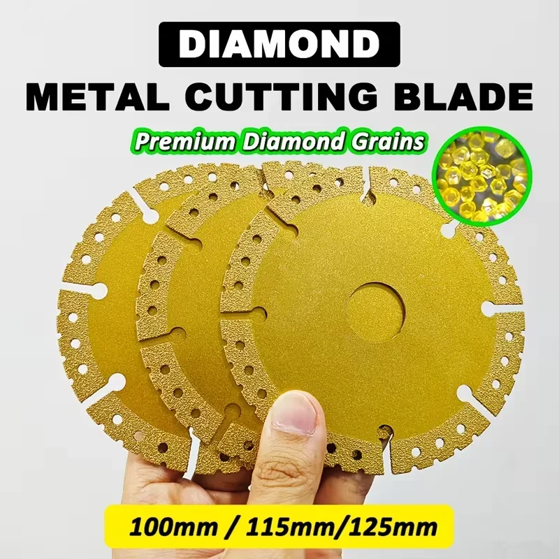 Juego de 3 Discos de Corte de Diamante para Metal, Disco de Diamante para Soldadura de Acero Inoxidable, Placa Redonda de 100 mm