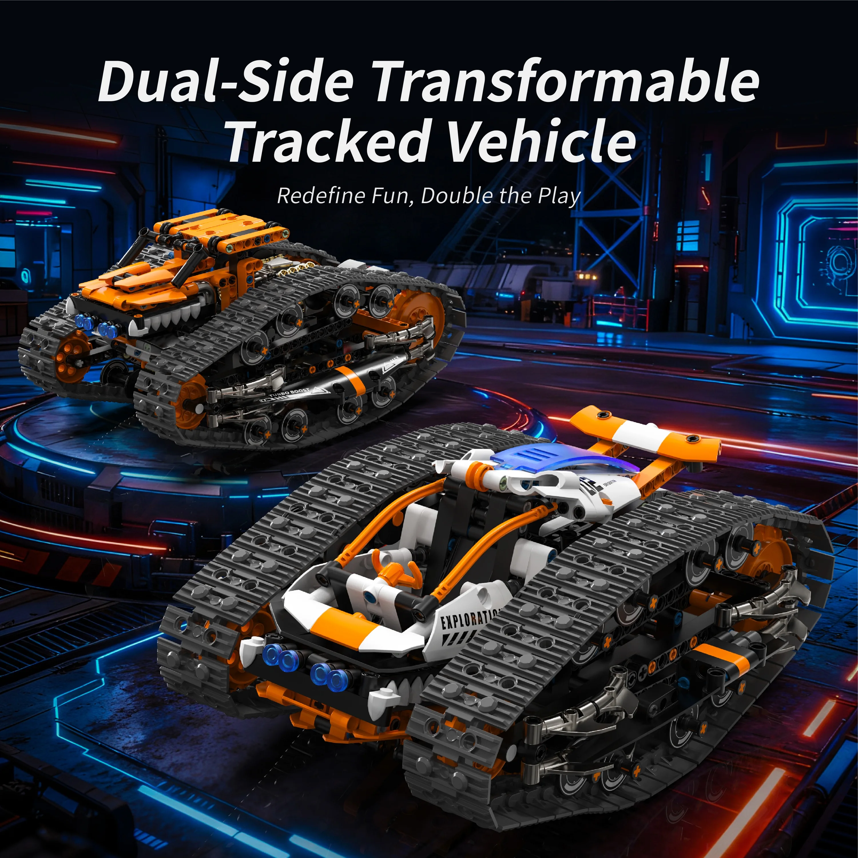 

Remote Control 2-in-1 Transforming Car Building Blocks MOC DIY Assembly Double-Sided Model Desktop Home Decor Gift Kids Boys