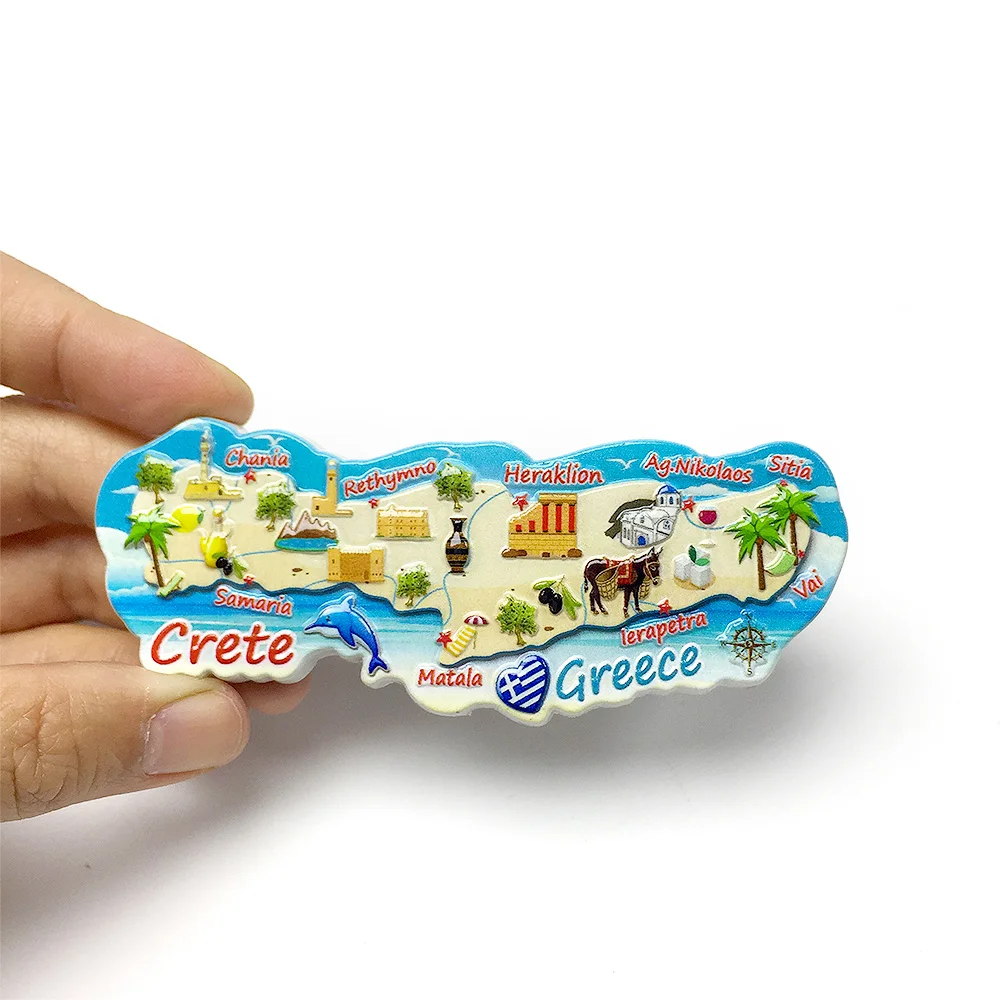 

‌Greek Crete Island Scenic Magnet Resin Material Magnetic Decoration Travel Souvenir‌